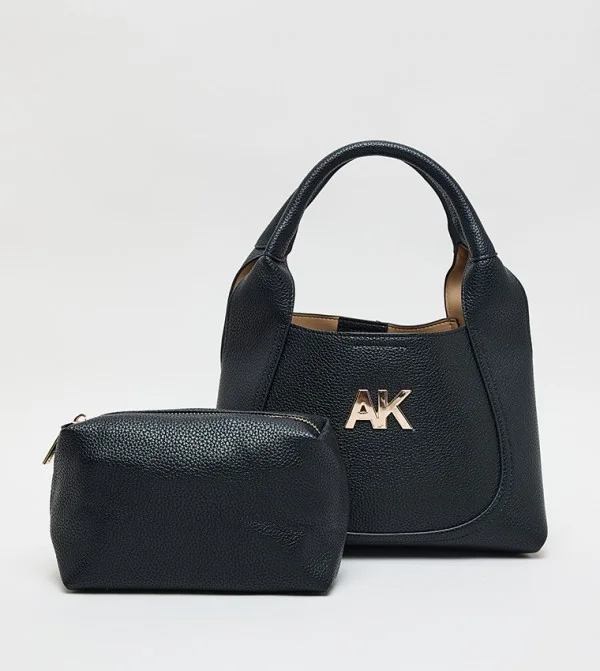 ANNE KLEIN Anne Klein Monogram Pu Hobo Bag Set